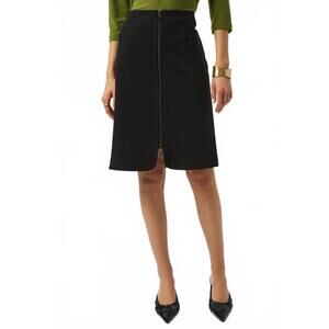 NEW JOSEPH RIBKOFF front zip heavy knit a-line skirt in black